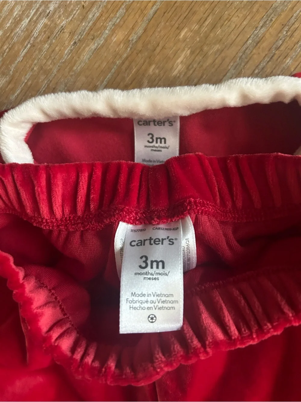 Carter's Red Velvet Santa-Style Kids Matching Set